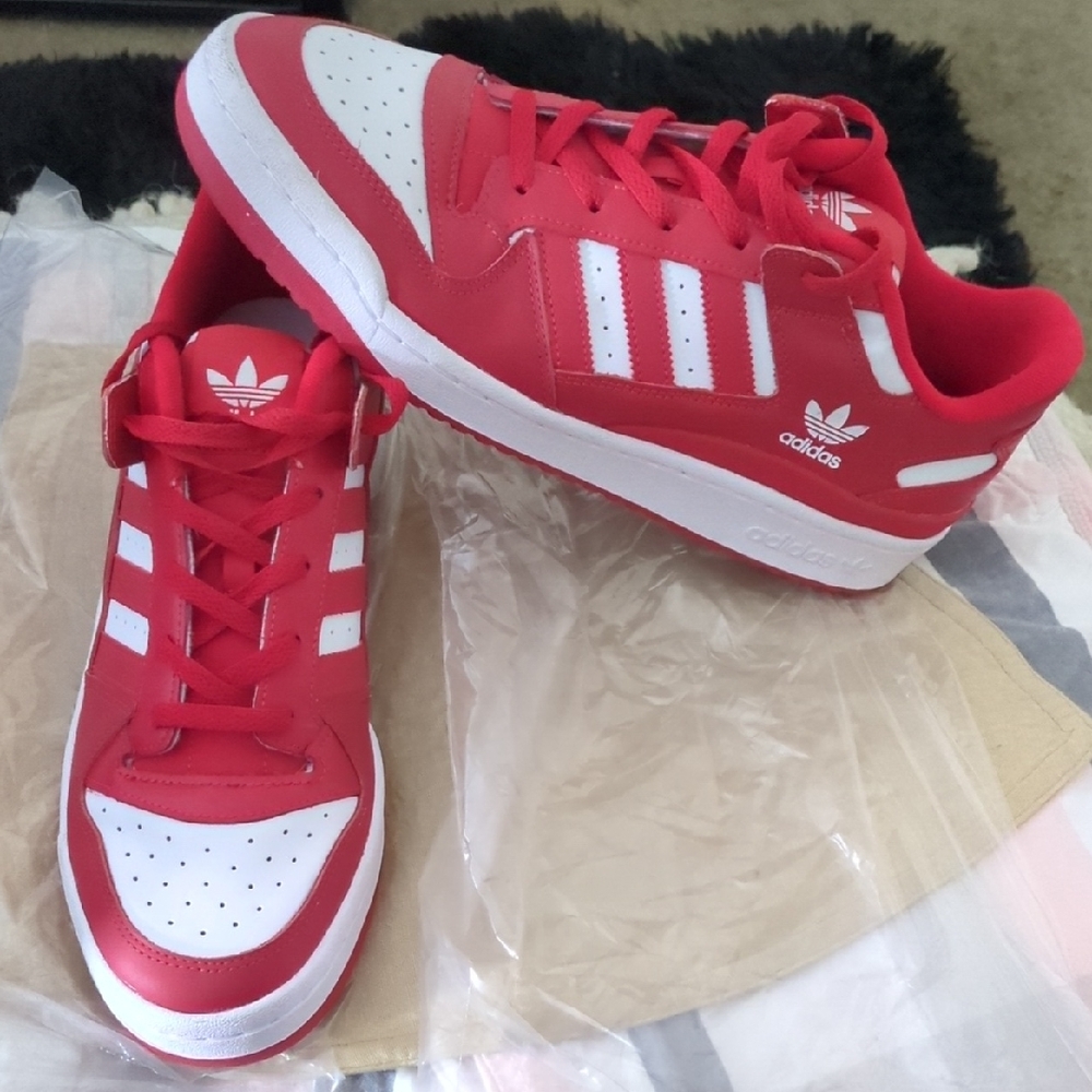 adidas Red and White Athletic Shoes
